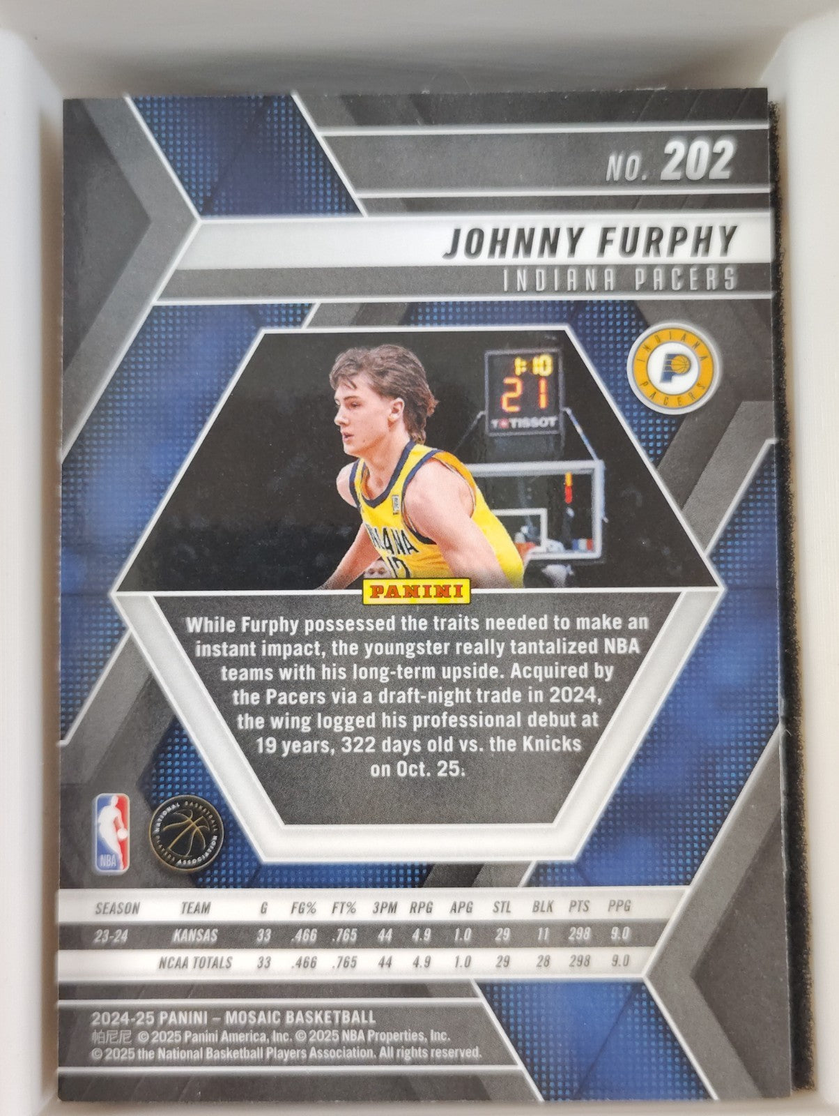 2024-25 Panini Mosaic - Rookies Johnny Furphy #202 (RC)