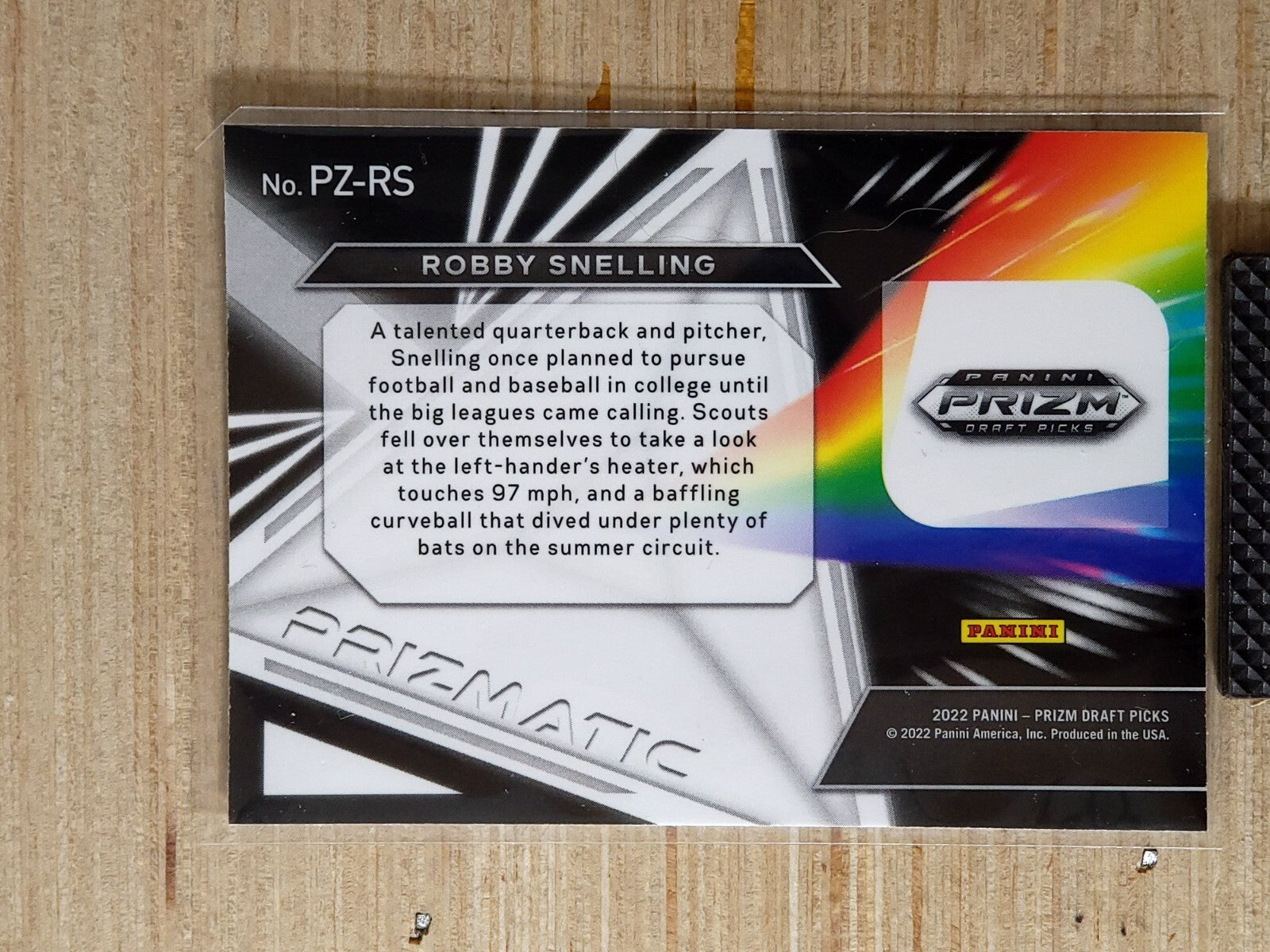 2022 Panini Prizm Draft Picks Prizmatic #PZ-RS Robby Snelling