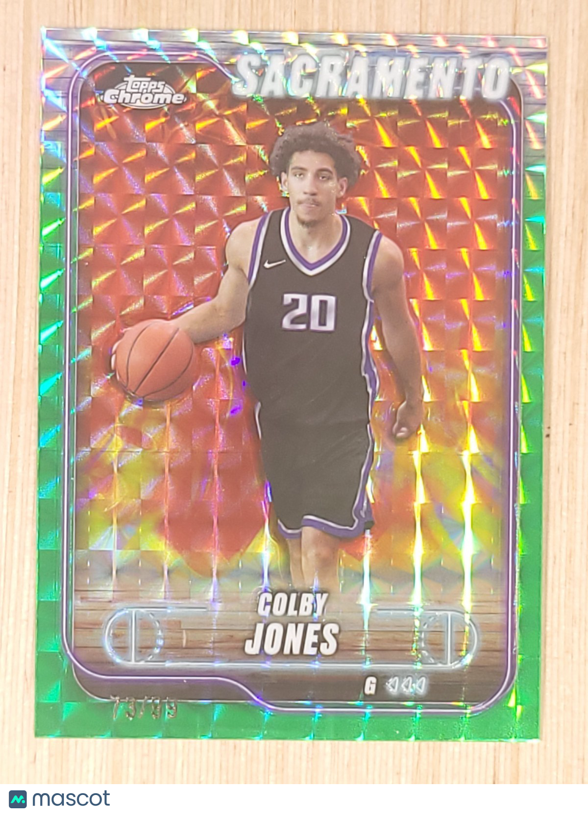 2024-25 Topps Chrome #192 Colby Jones Geometric Green 73/99