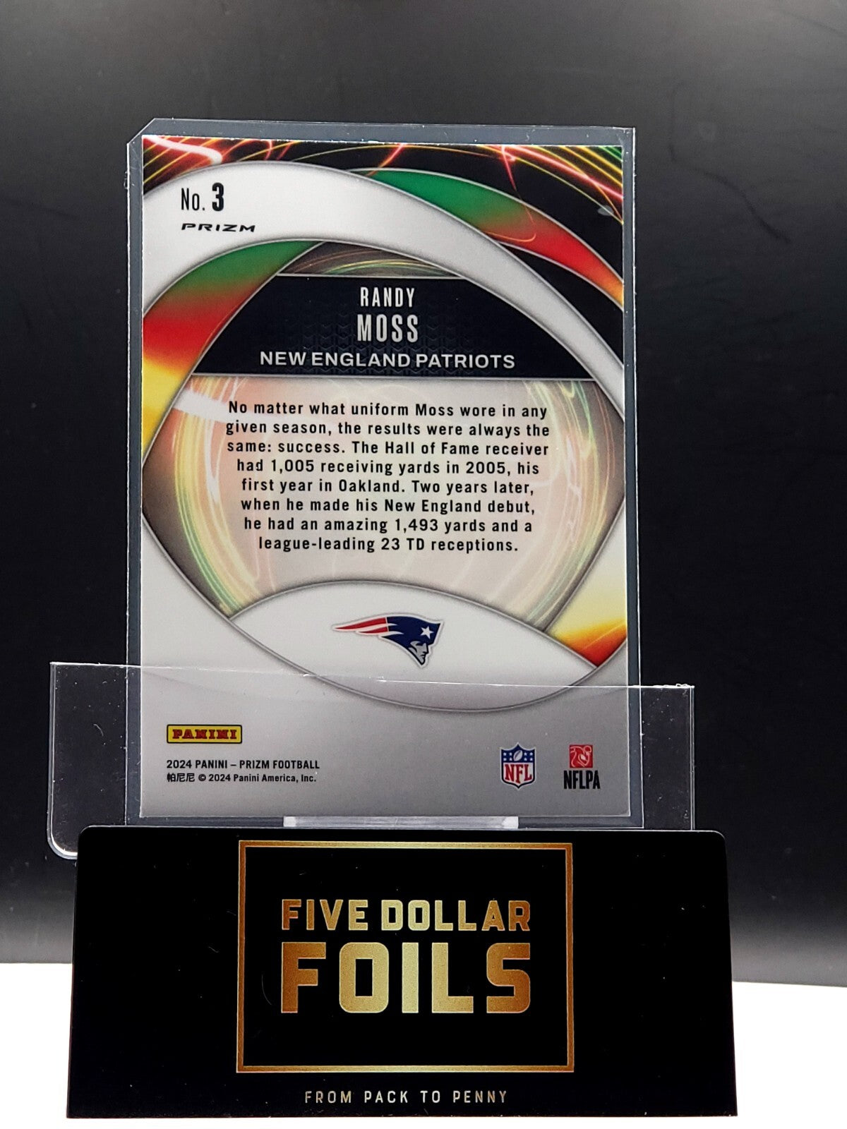 *Free Shipping @ $10* 2024 Panini Prizm Portals #3 Randy Moss Green Ice