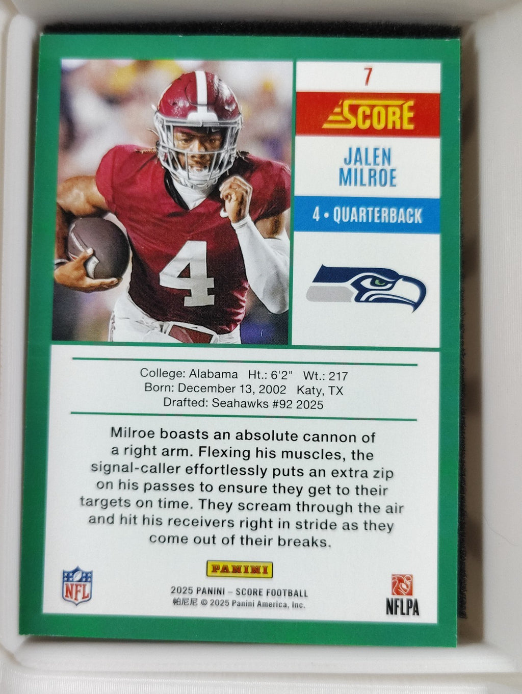 2025 Score - Anniversary Rookie Jalen Milroe #7