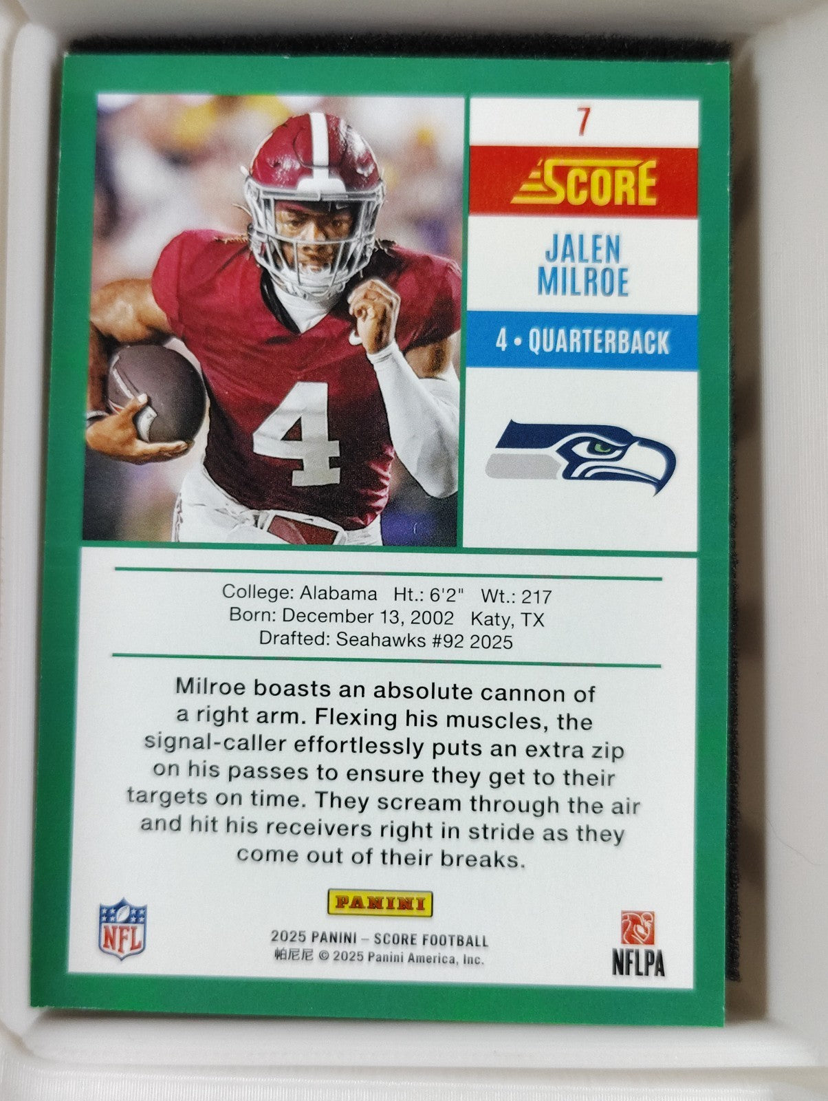 2025 Score - Anniversary Rookie Jalen Milroe #7