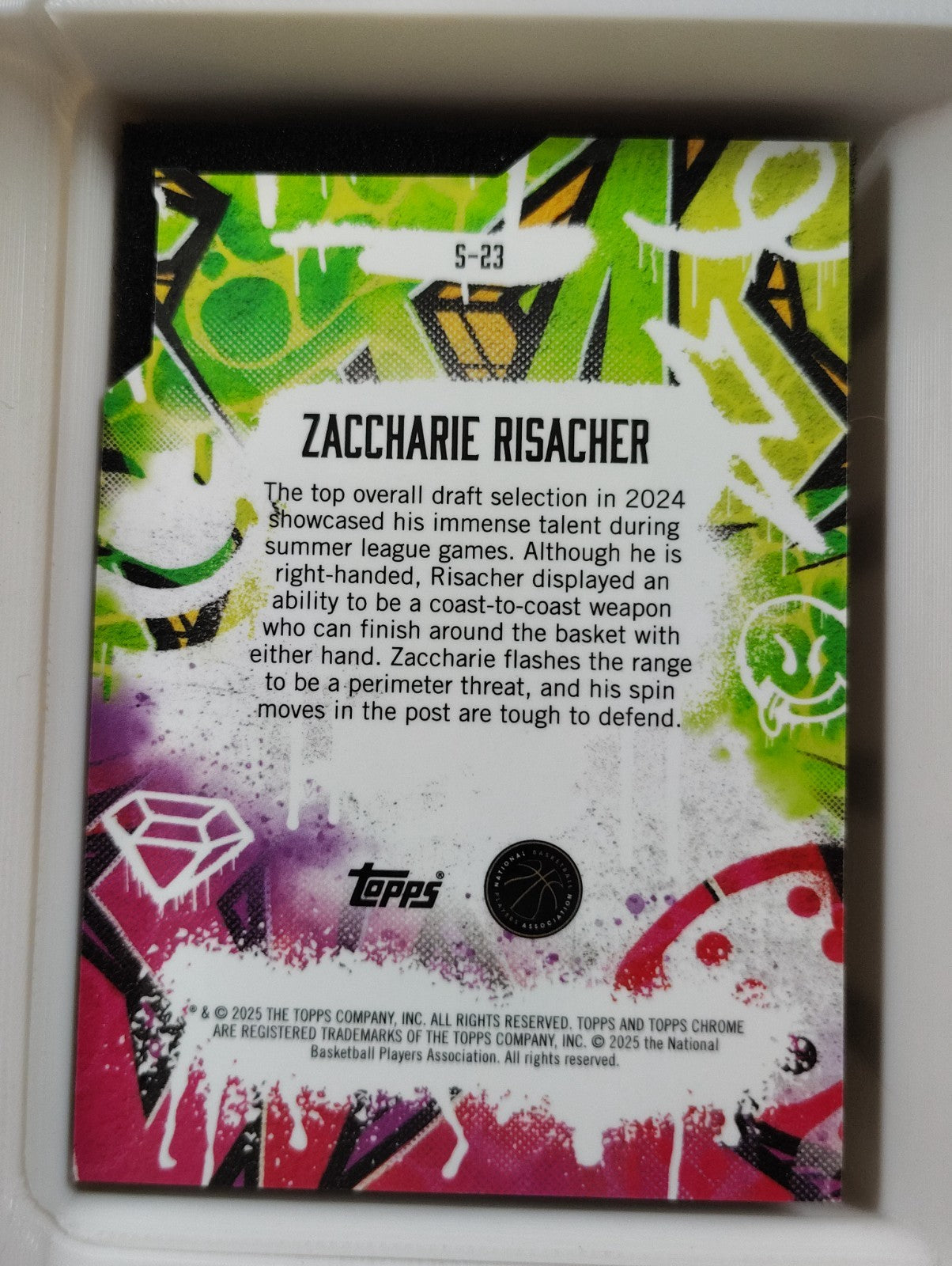 2024-25 Topps Finest Show Stopper Zaccharie Risacher #S-23 Checkerboard