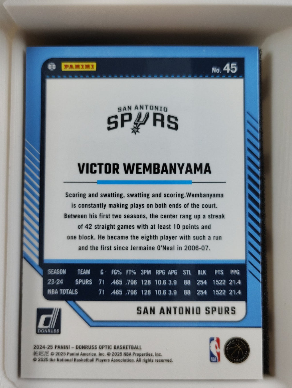 2024-25 Panini Donruss Optic Victor Wembanyama #45