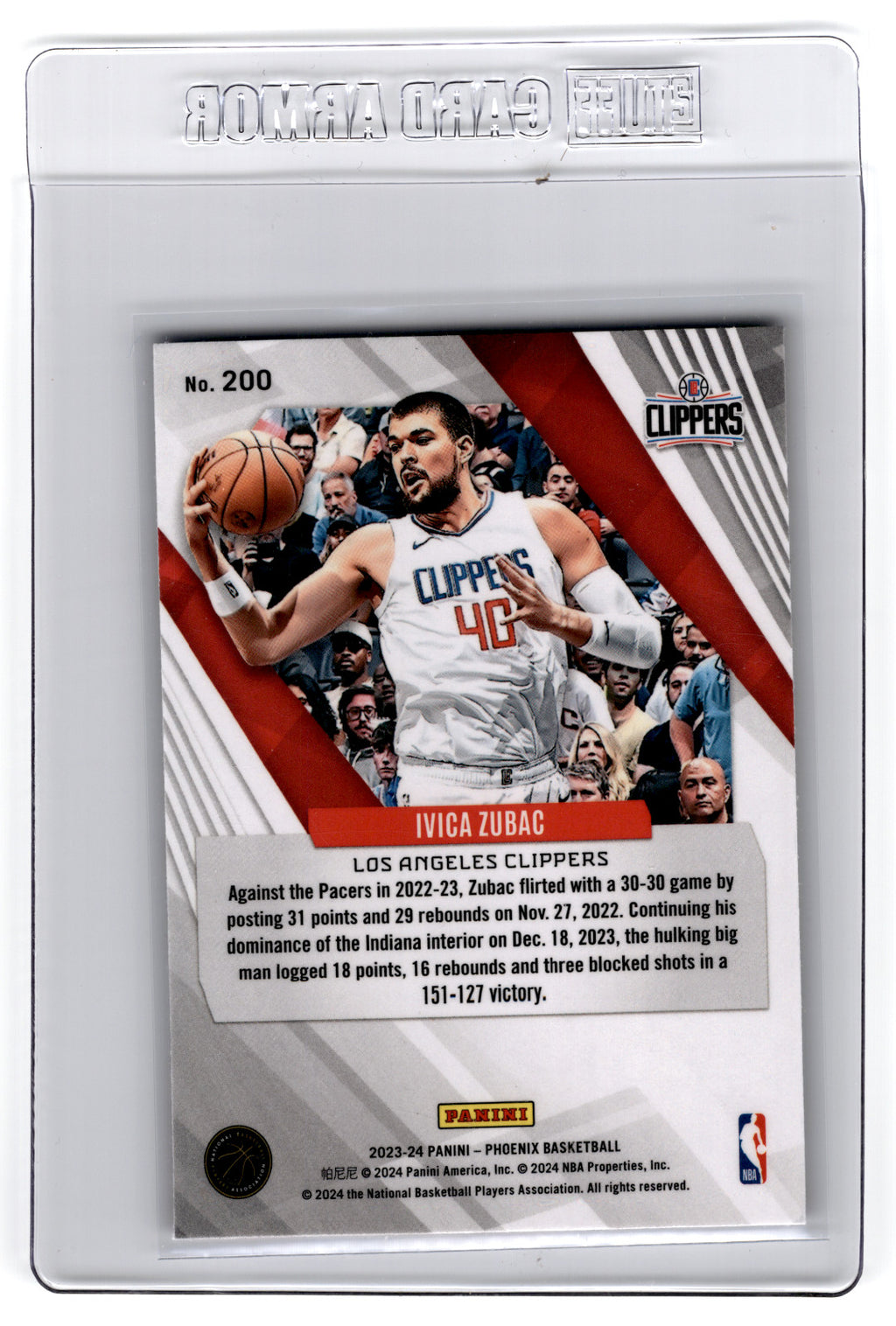 2023 Panini Phoenix Ivica Zubac #200 **Free Shipping @ $10+**
