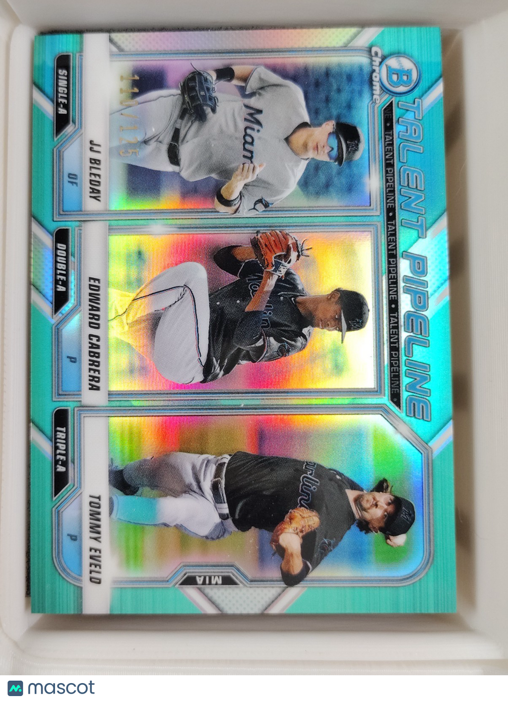 2021 Bowman Chrome Talent Pipeline #TP-MIA JJ Bleday Edward Cabrera Tommy Eveld
