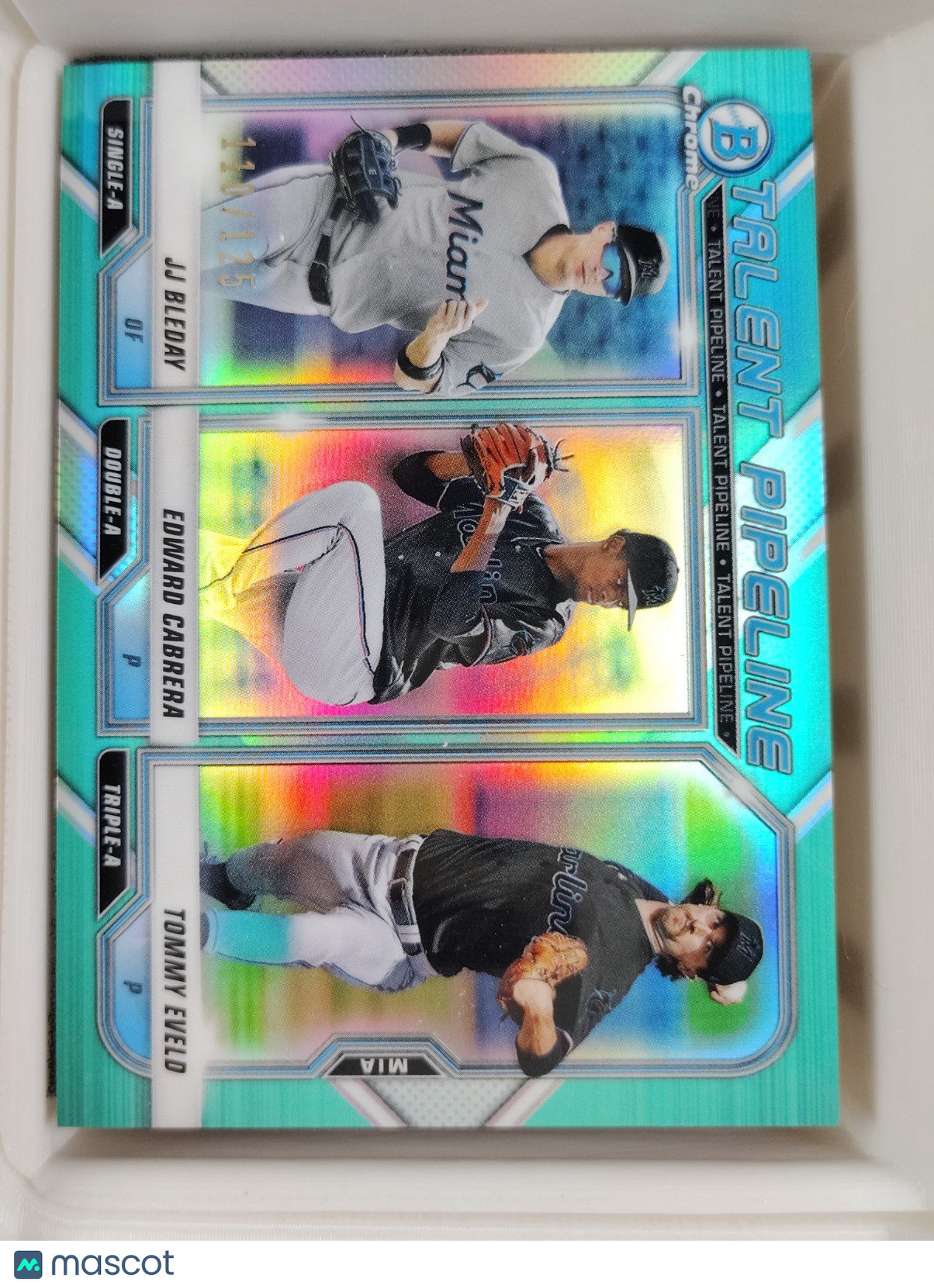 2021 Bowman Chrome Talent Pipeline #TP-MIA JJ Bleday Edward Cabrera Tommy Eveld