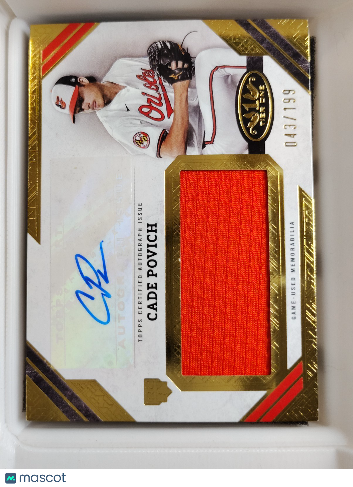 2025 Topps Tier One Jumbo Auto Relic #AJR-CP Cade Povich 043/199