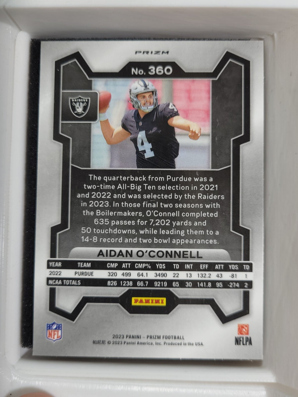 2023 Panini Prizm - Rookies Aidan O'Connell #360 Green Ice Prizm