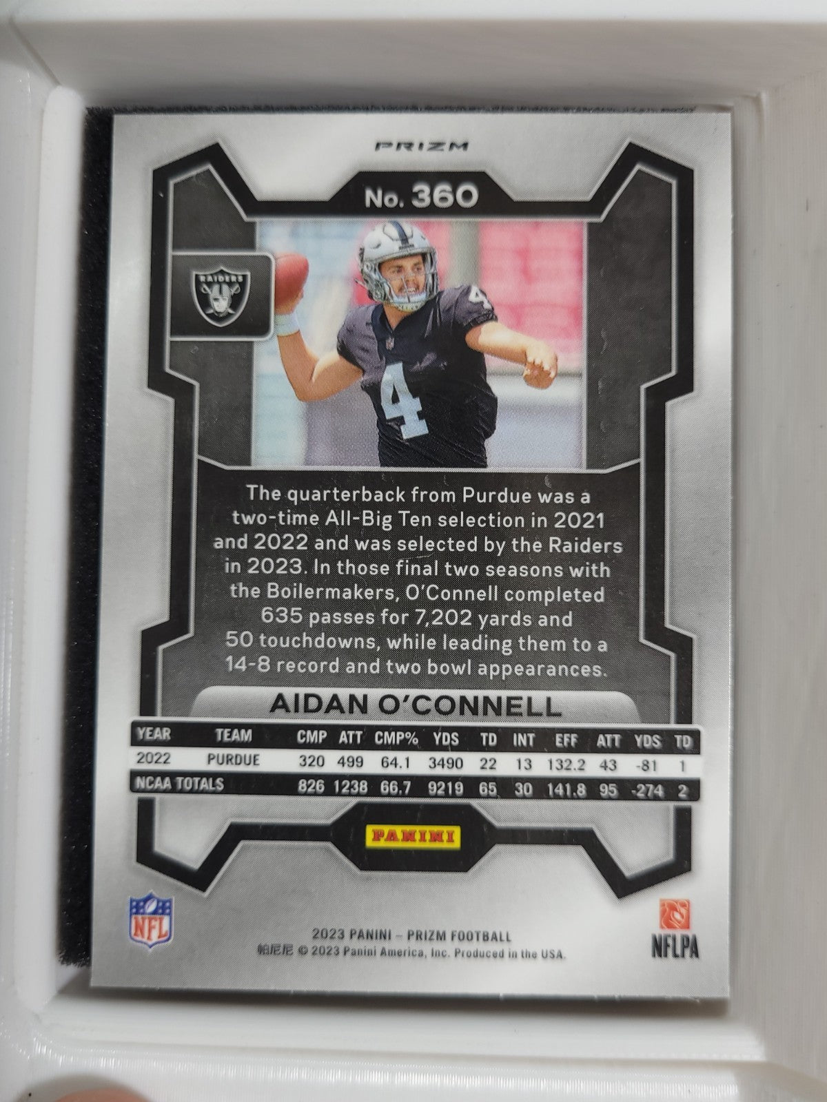 2023 Panini Prizm - Rookies Aidan O'Connell #360 Green Ice Prizm