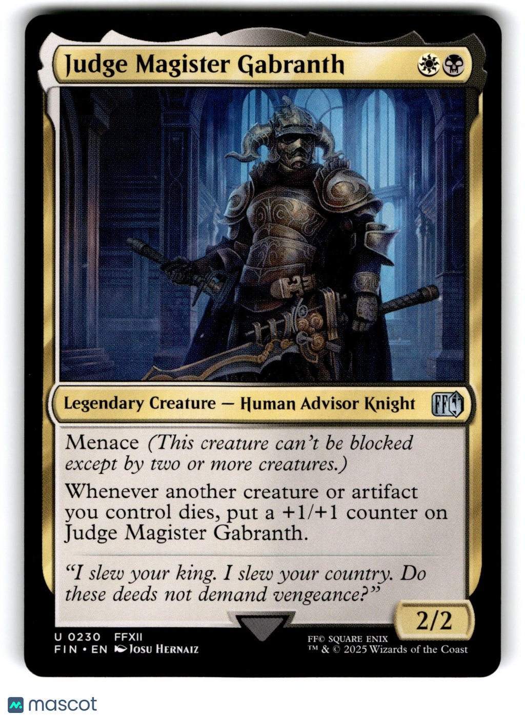 Final Fantasy Magic: The Gathering Judge Magister Gabranth
