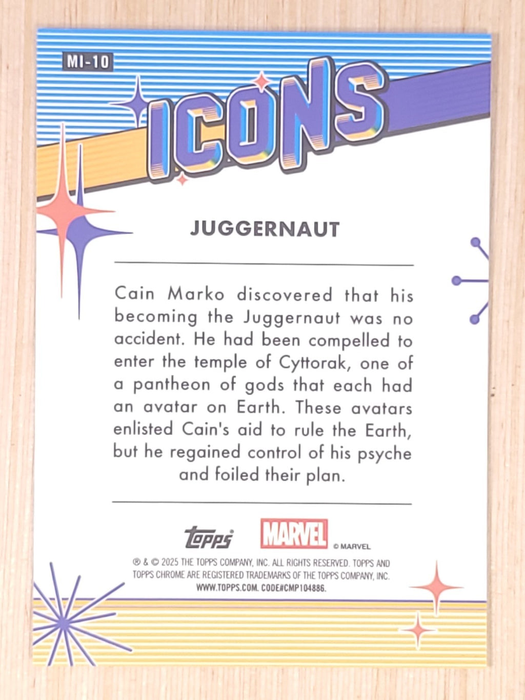 2024-25 Topps Chrome Marvel Icons #MI-10 Juggernaut